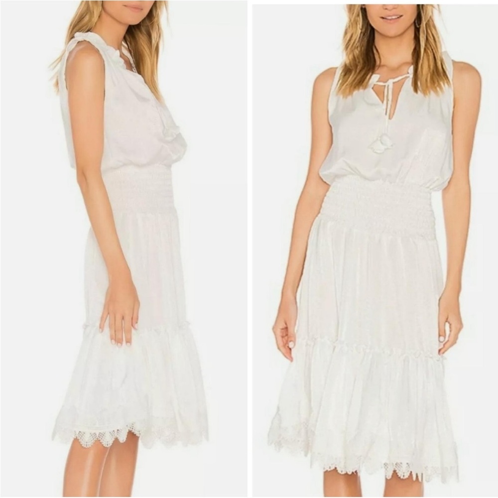 MISA‎ Los Angeles Moav Dress in Pearl White Smocked Size XS
